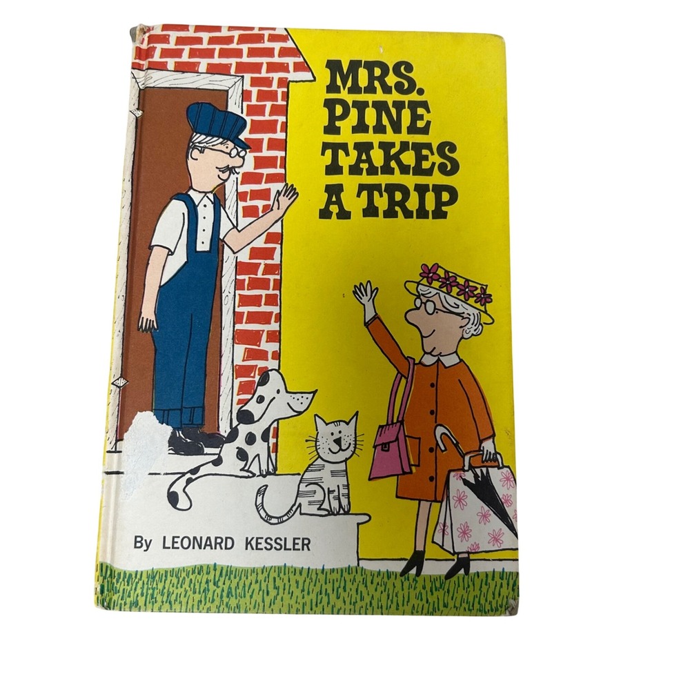 Grosset & Dunlap Mrs. Pine Takes a Trip Book Kids Yellow Vintage 1966 Kessler